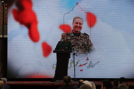 مراسم سالروز عروج سردار حق‌بین در گلزار شهدای رشت برگزار شد