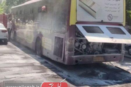 آتش گرفتن یک دستگاه اتوبوس شهری دررشت