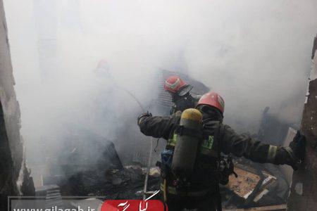 مهار آتش سوزی چند باب مغازه در حافظ آباد رشت؛ ۴۰ آتش نشان اعزام شدند