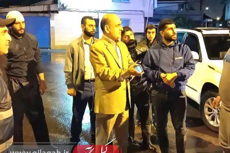 بازدید استاندار گیلان از مناطق سیل‌زده بندر انزلی و تأکید بر بسیج همه امکانات